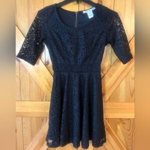 Sweet American Rag Black Short Sleeve Lace Cocktail Party Dress, Sz S!